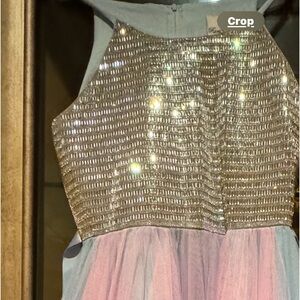 Girls party dress tulle and mirrored bodice